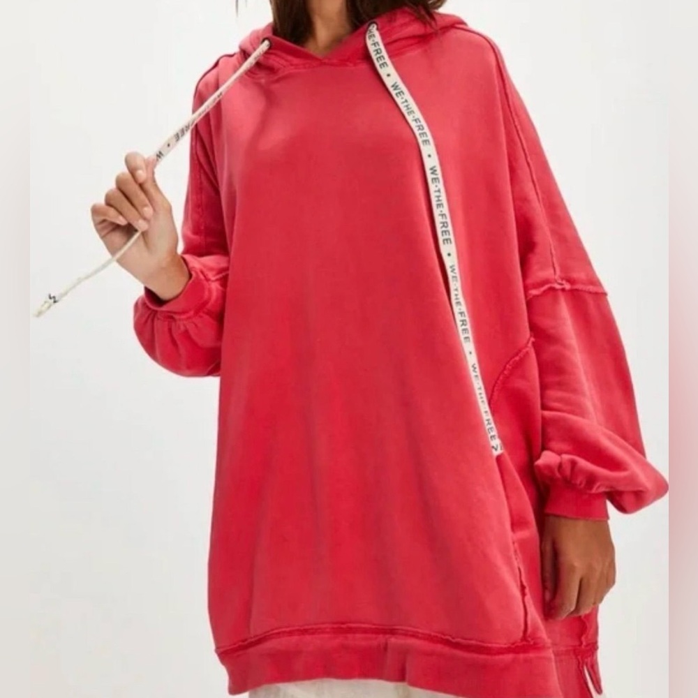 NWT We The Free Vibrant Red Hoodie Oversized XS